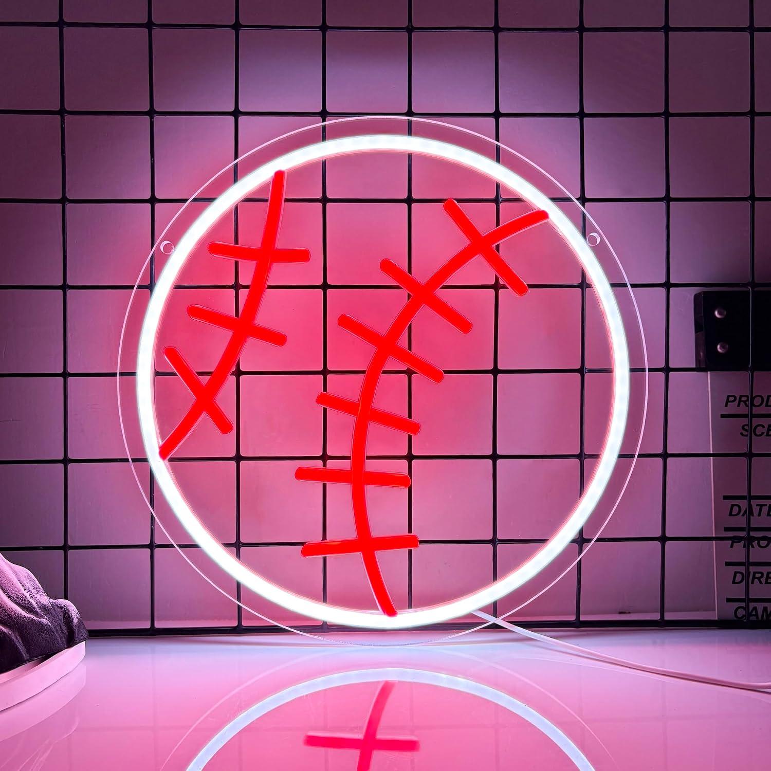 Party Games College - Неоновая вывеска «Бейсбол» с USB-подсветкой и