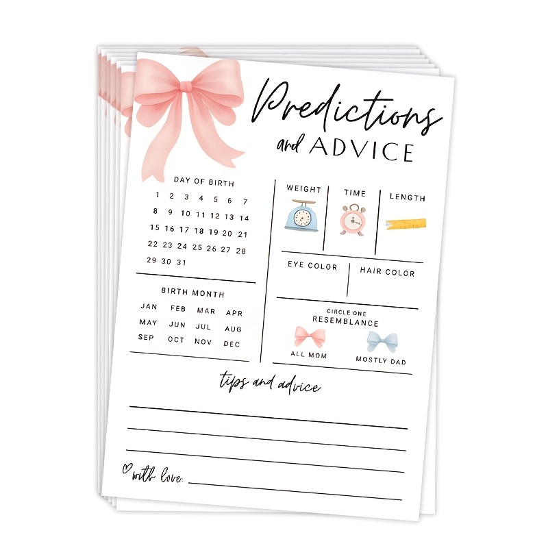 Party Games Baby Shower - 20 карточек для предсказаний и предложений